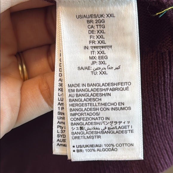 Amazon Essentials XXL Men's Purple V-Neck Sweater - Picture 4 of 8